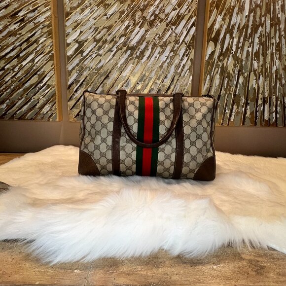 Gucci GG Monogram Supreme Sherryline Ophidia Boston Bag with Ophidia Key Case - Picture 3 of 16